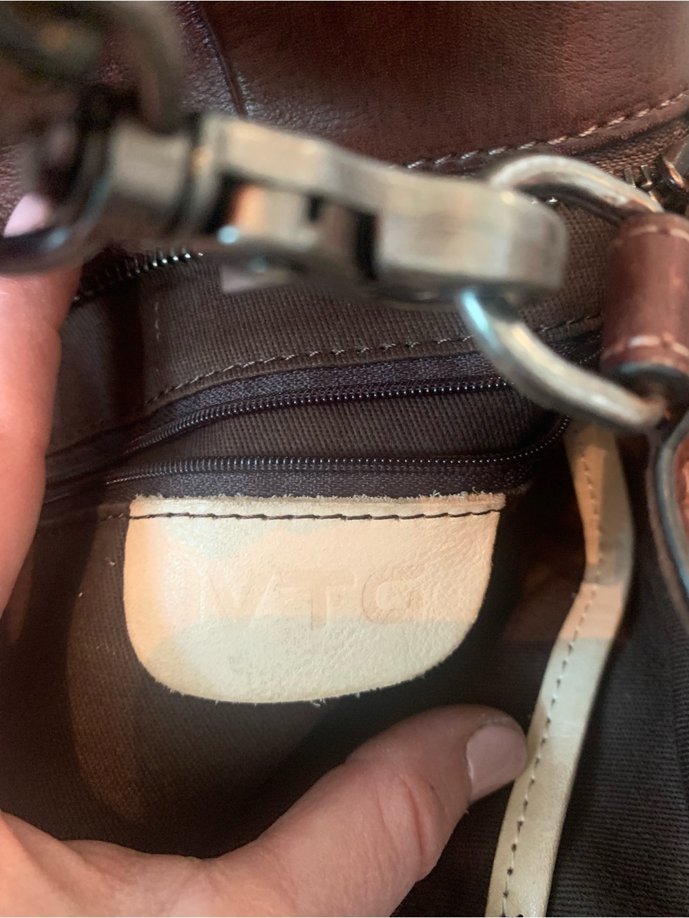 Men's Brown Leather Sling Bag - Picture 5 of 5